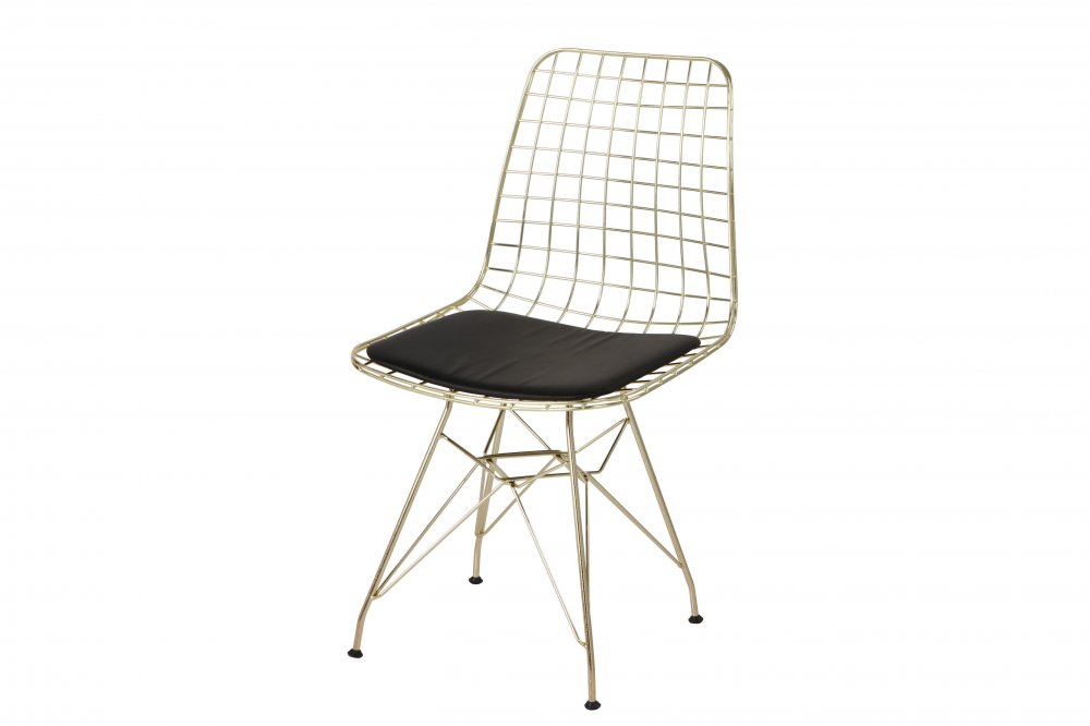 Sandalye 1460 Gold + 9502 Siyah Deri En Uygun Fiyatlarla