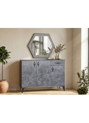 2126 GOLD ÇEKMEÇELİ ANTRASİT AYNALI AYAKKABILIK/KİLER/ÇOK AMAÇLI DOLAP