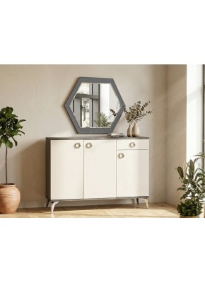 2126 GOLD ÇEKMEÇELİ ANTRASİT KUMTAŞI AYNALI AYAKKABILIK/KİLER/ÇOK AMAÇLI DOLAP