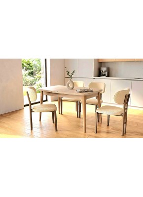 2235+1411 BABİL PARİS AYAKLI TRAVERTEN 80,130+30 AÇILIR TABLA  +..T.. SAN MASA TAKIMI