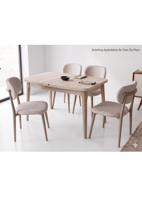 2235+9204 BABİL TRAVERTEN TBL MDF 80*130+30 KELEBEK AÇILIR MUTFAK MASA+1472