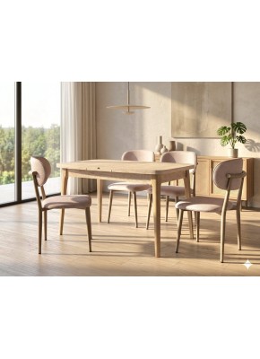 2235 BABİL POLO TRAVERTEN TBL MDF 80*130+30 KELEBEK AÇILIR MUTFAK MASA+MİLANO SAN