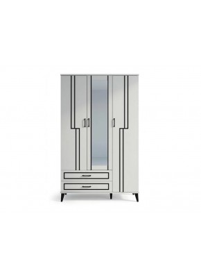 3102 HAZAR S.LAM 3 KAPILI KUMTAŞI SİYAH GARDOLAP