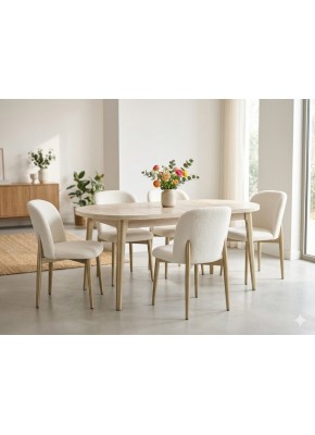 3210 GALA İKONİK 90*160+30 TRAVERTEN SALON MASA+İKONİK BONJİ SAN