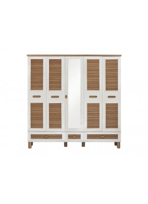5202 MİLA STOR MDF 5 KAPI AYTAŞI CEVİZ  GARDOLAP 
