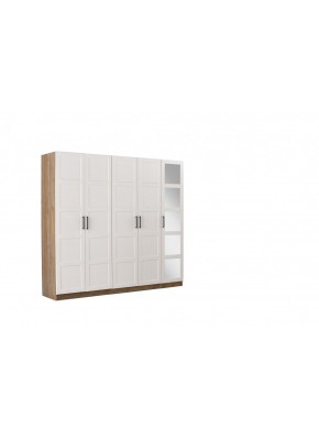 5 KAPILI ÇAKIL CEVİZ AYTAŞI (3 BLOKTAN OLUŞAN) GARDOLAP