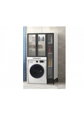 DORA 67CM Ç.MAK. STAND + YARIM BOY CAMLI DLP BYZ + MİLA 25CM(DAR) 1KP CAM KPK RAFLI AYK BANYO DLP BYZ