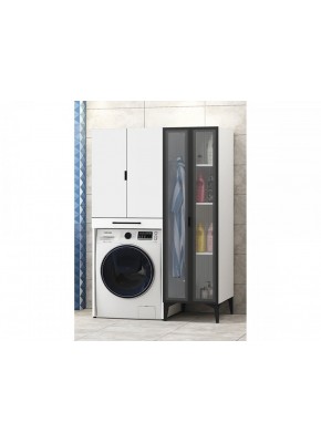 DORA 67CM Ç.MAK. STAND + YARIM BOY CAMLI DLP BYZ + MİLA 50(DAR)CM 2KP CAM KPK AYAKL RAF BANYO DLP BYZ