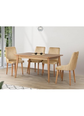 ASOS SET 4 MASA 3101+9203 ASOS YEMEK MASASI CEVİZ