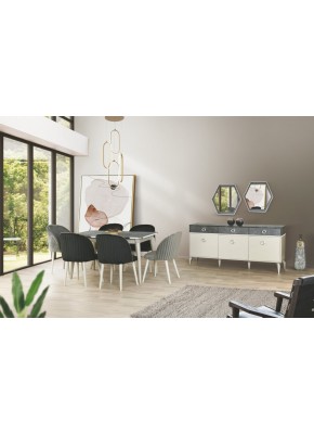 YEMEK ODASI TAKIM 3101 ASOS (ARİS KUMTAŞI KROM)